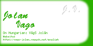 jolan vago business card